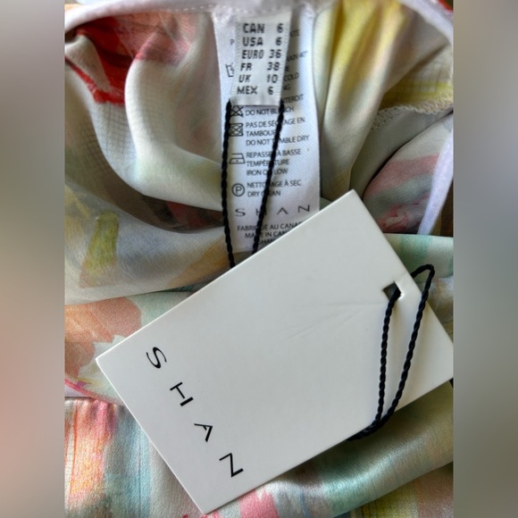 NWT Shan Canada Serena Silk Multicolor Strapless Dress tiered excellent Size 6 - Picture 6 of 10